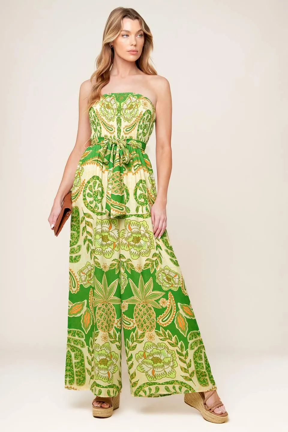Cameron Meadow Green Woven Jumpsuit sold by Zulily