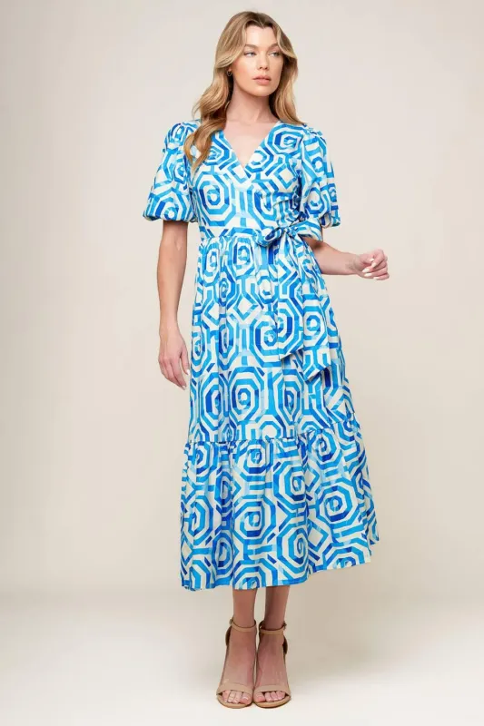Seasonally Lovely Woven Midi Dress made by Flying Tomato