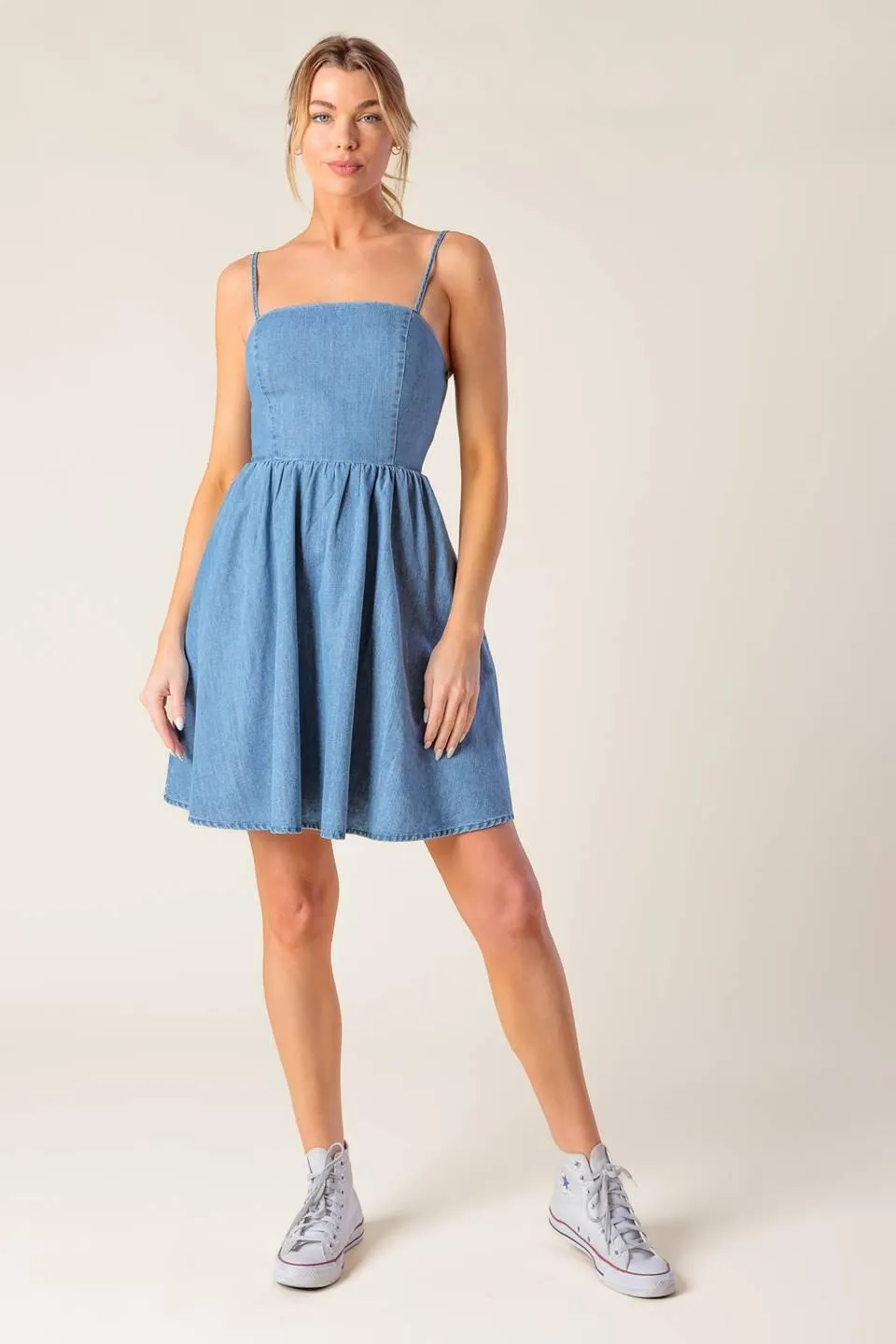 Back in Love Denim Mini Dress sold by Zulily product image thumbnail 4