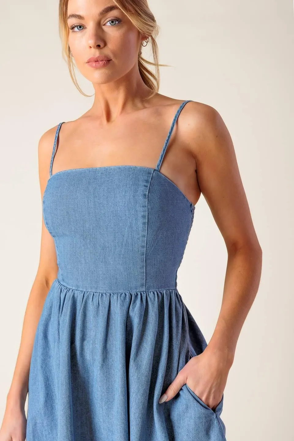 Back in Love Denim Mini Dress sold by Zulily product image thumbnail 2