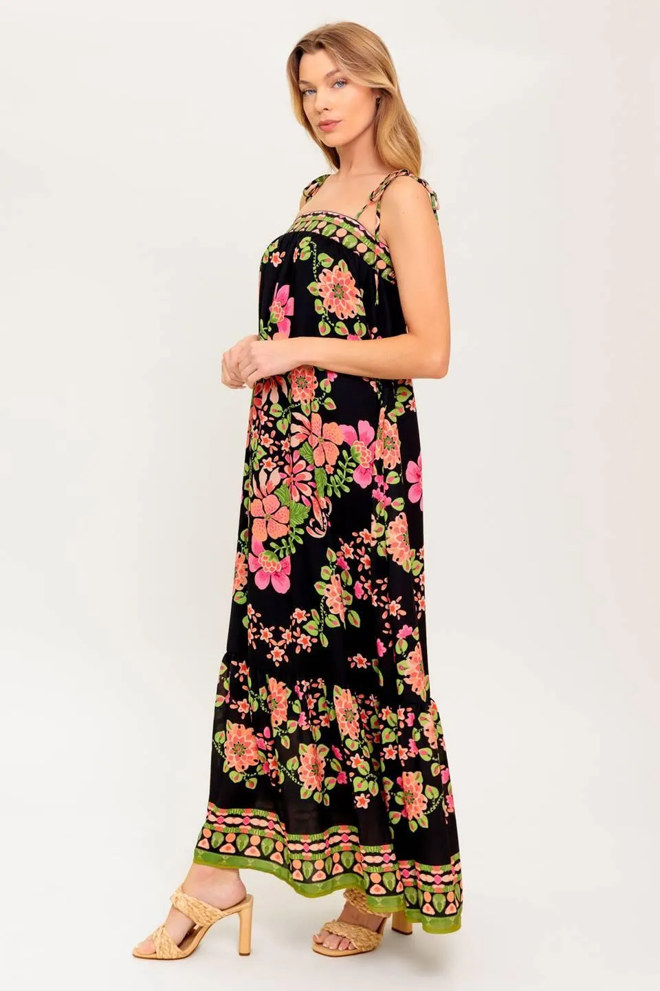 Summer Glow Black Woven Maxi Dress sold by Zulily product image thumbnail 4