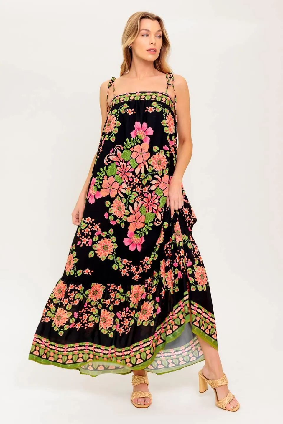 Summer Glow Black Woven Maxi Dress sold by Zulily product image thumbnail 5