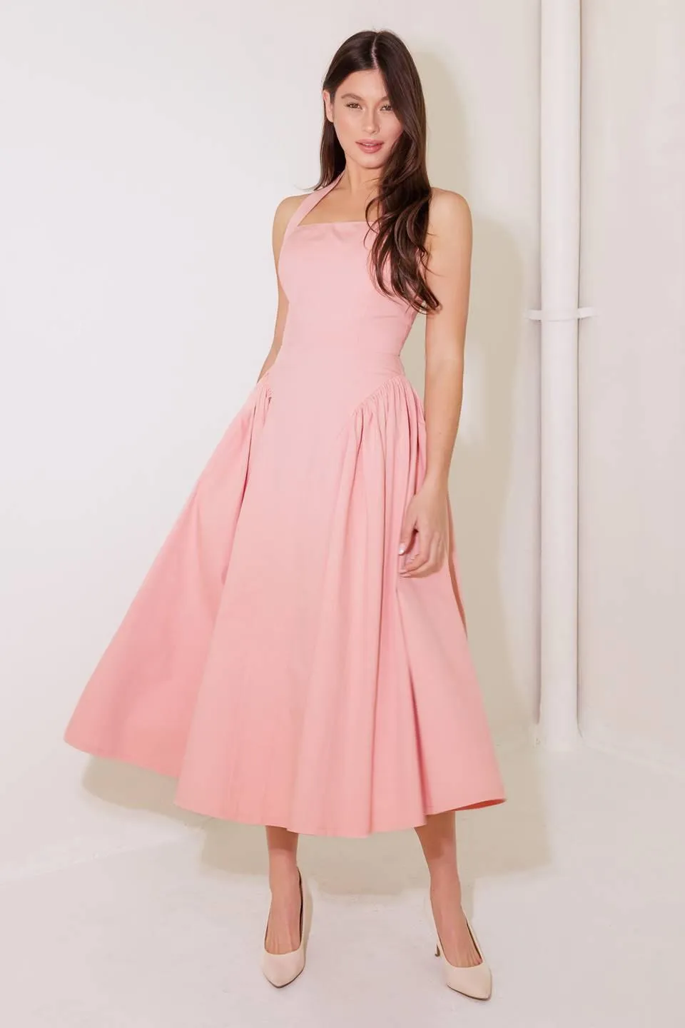 Caught in the Rain Pink Woven Midi Dress sold by Zulily product image thumbnail 5