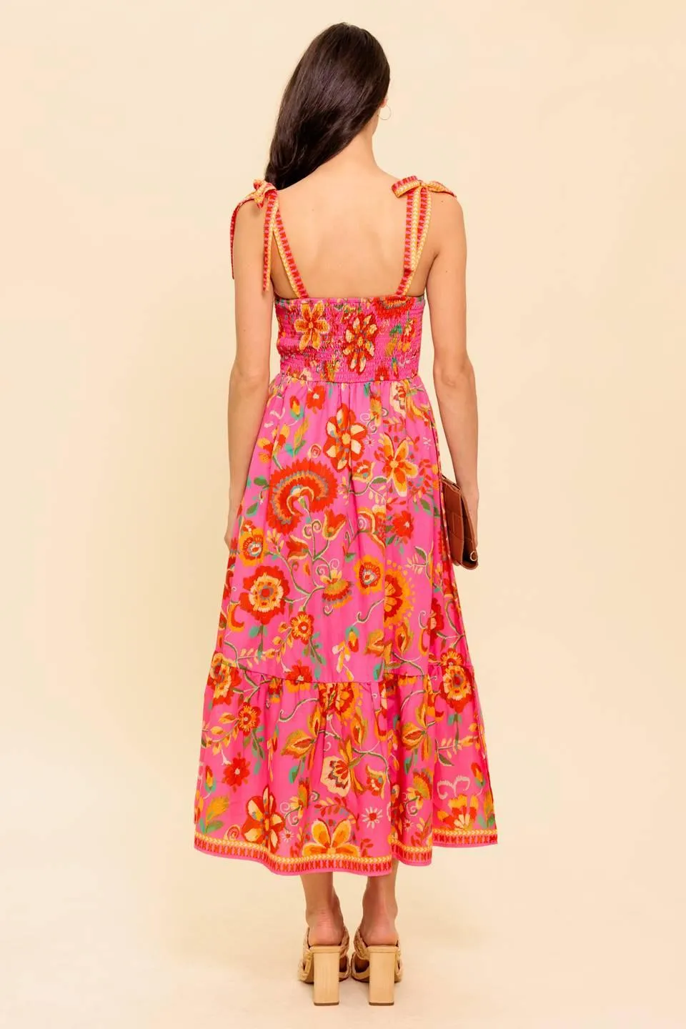 Garden Gathering Pink Woven Midi Dress sold by Zulily product image thumbnail 2