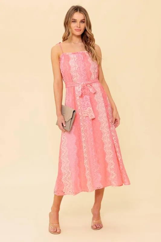 Tailor Made for You Woven Lace Midi Dress made by Flying Tomato