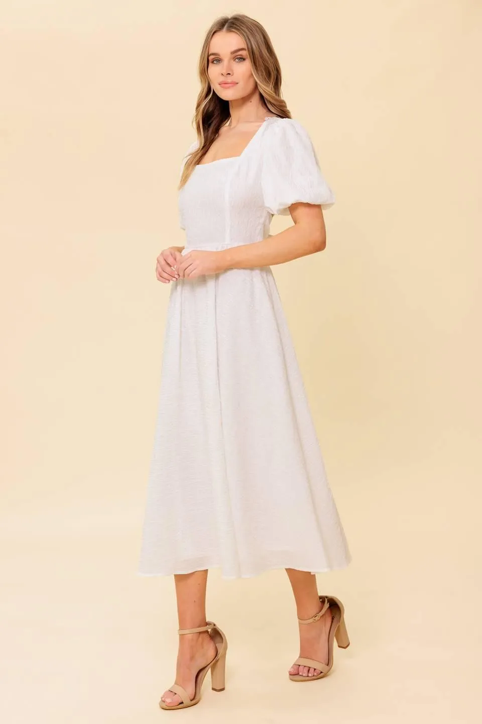 Sleek Dedication Ivory Woven Mdi Dress sold by Zulily product image thumbnail 4