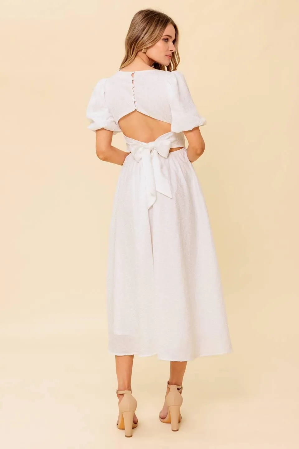 Sleek Dedication Ivory Woven Mdi Dress sold by Zulily product image thumbnail 2