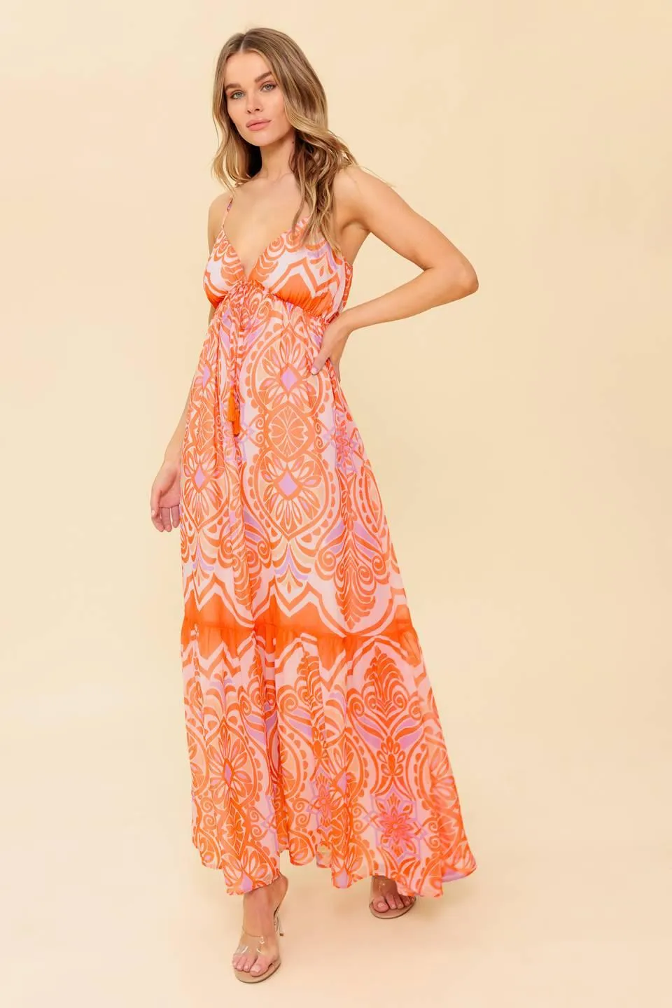Romance Language Coral Woven Maxi Dress sold by Zulily product image thumbnail 5