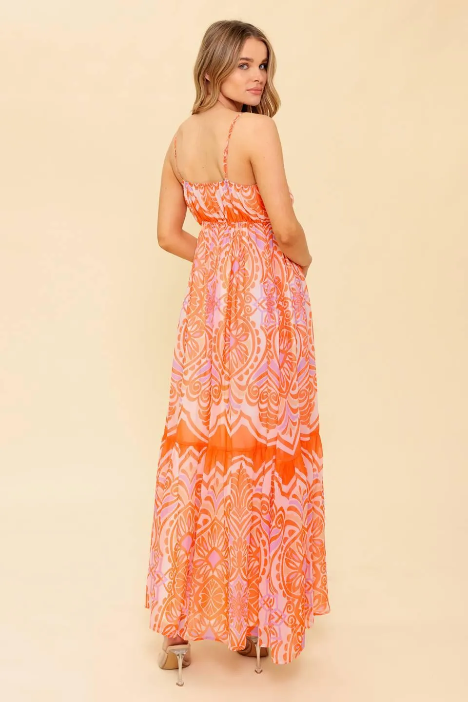 Romance Language Coral Woven Maxi Dress sold by Zulily product image thumbnail 2