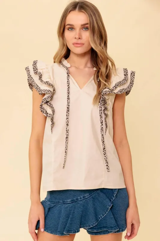 On Second Thought Ivory Woven Top made by Flying Tomato