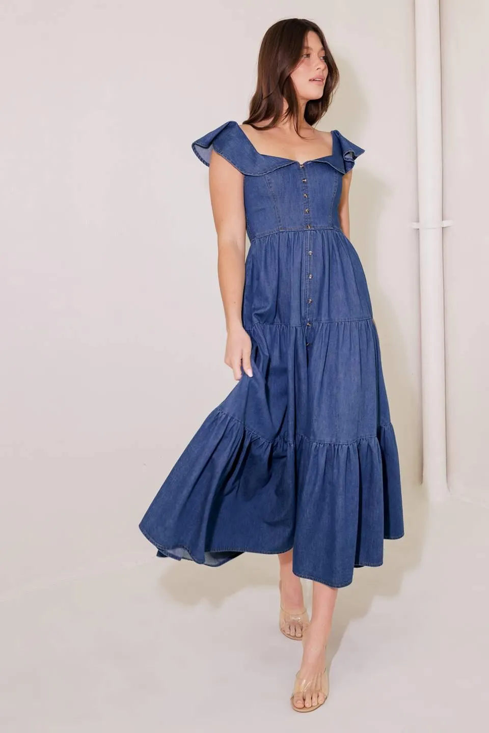 Once Upon a Time Denim Blue Midi Dress sold by Zulily product image thumbnail 3