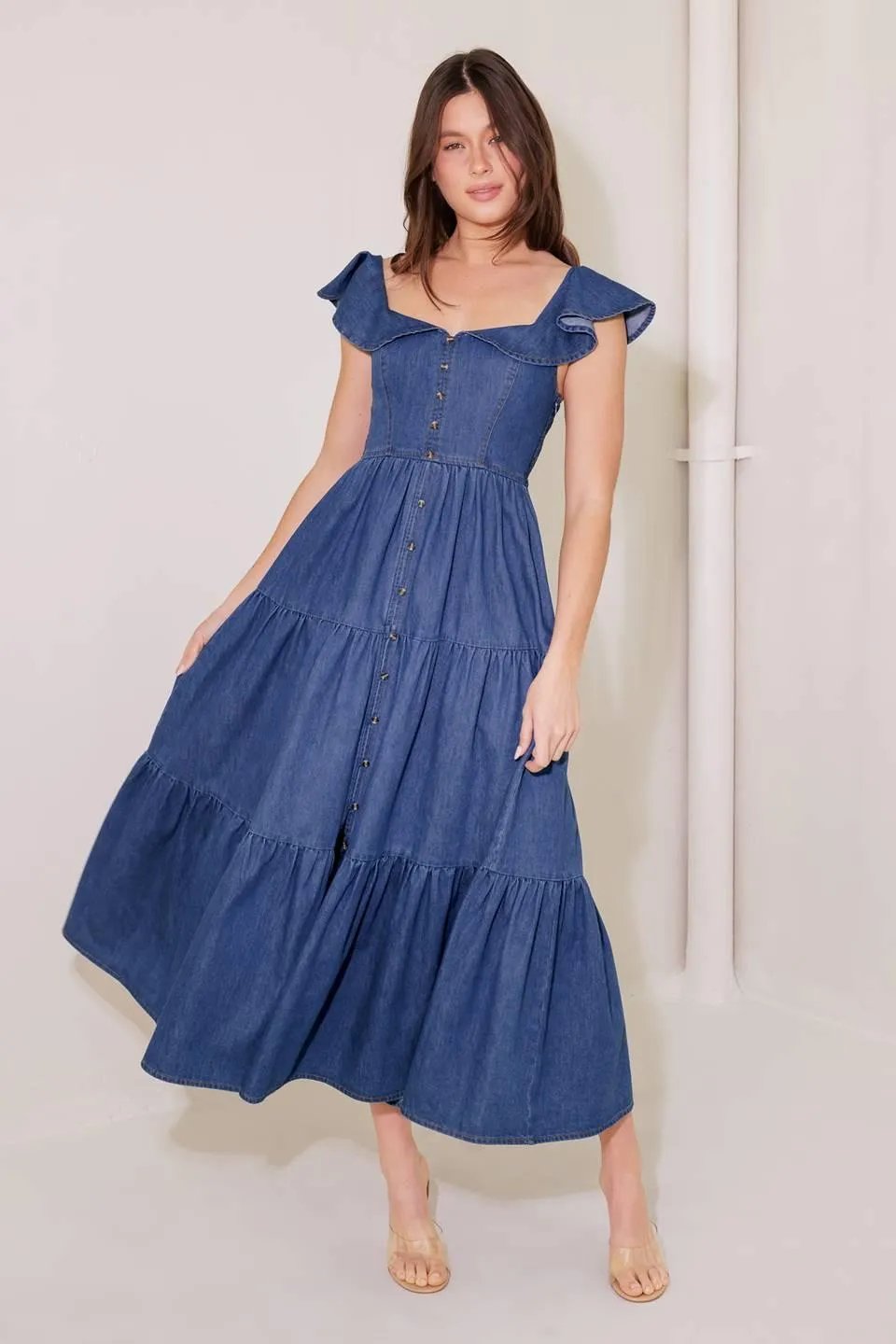 Once Upon a Time Denim Blue Midi Dress sold by Zulily product image thumbnail 4
