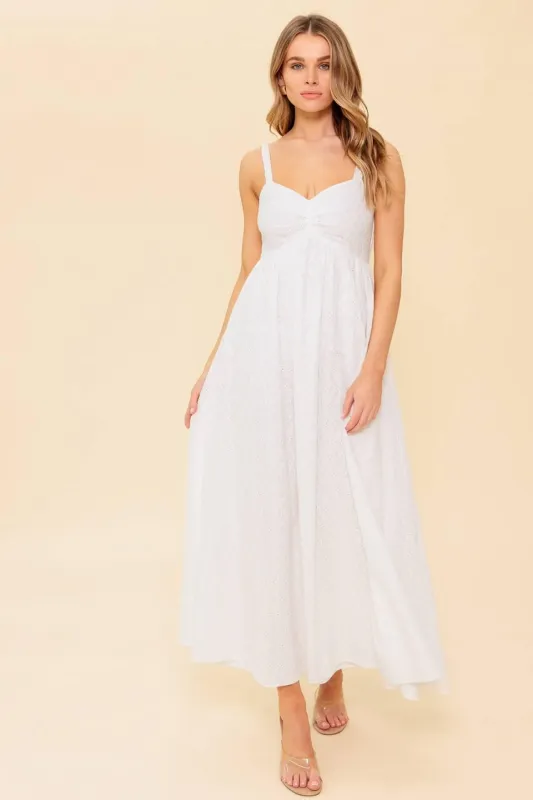 Love of Mine Ivory Eyelet Midi Dress made by Flying Tomato