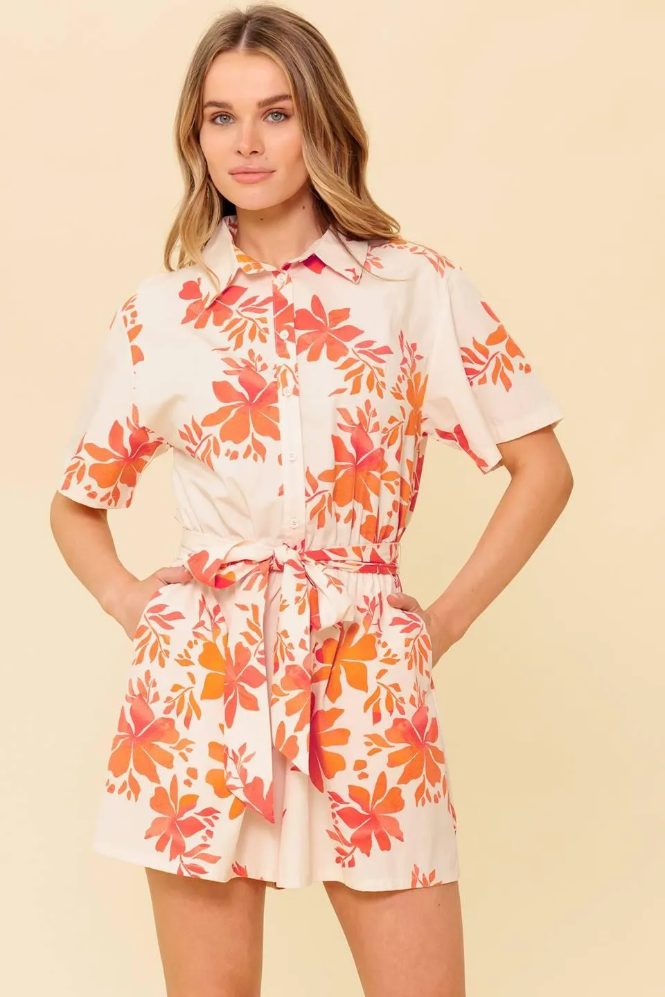 Southernmost Charm Woven Romper sold by Zulily
