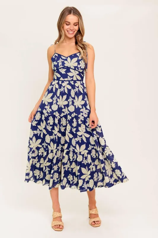 Petals in the Wind Woven Midi Dress made by Flying Tomato