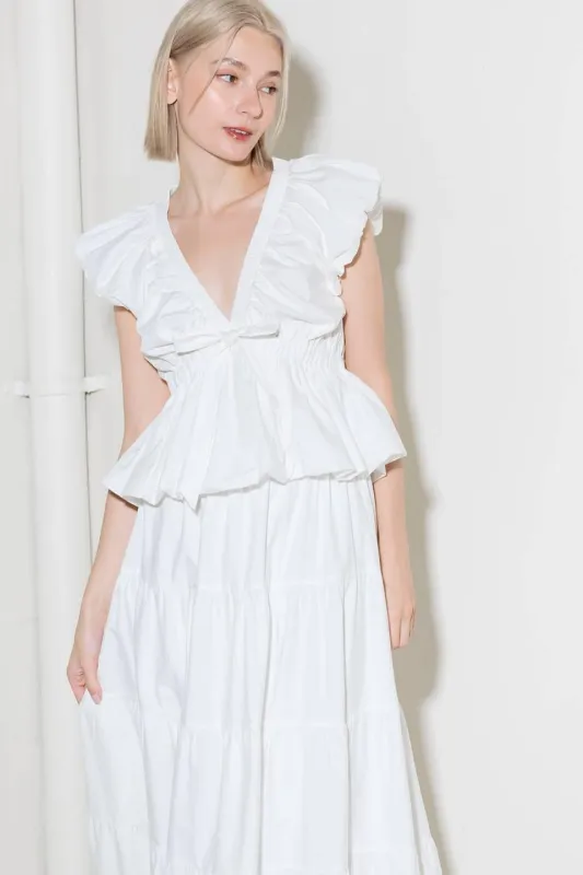 Slow Down in White Woven Top made by Flying Tomato