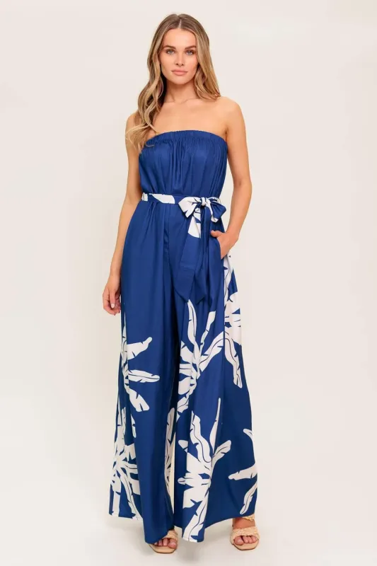 Serene Days Navy Woven Jumpsuit made by Flying Tomato