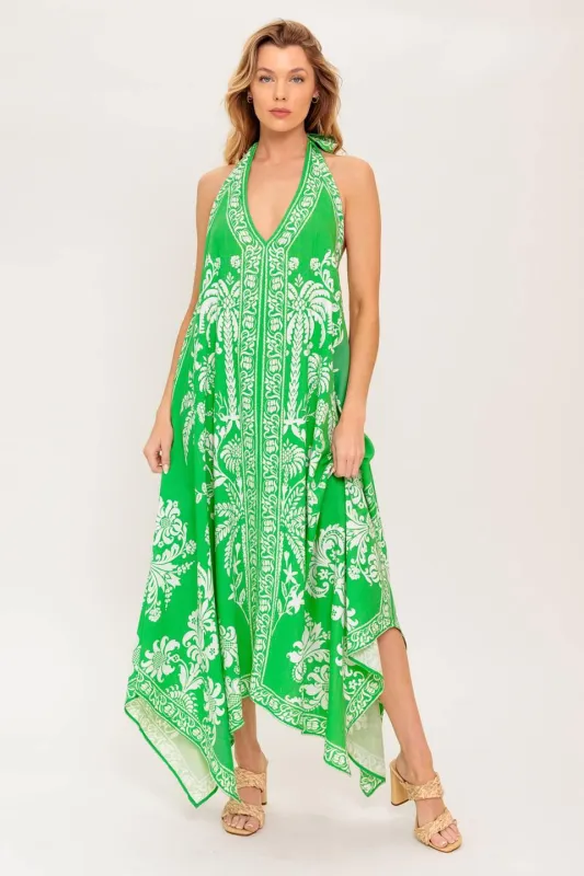 Hold Onto Hope Green Woven Midi Dress made by Flying Tomato