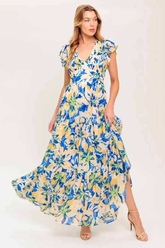 Echoes of You Floral Woven Maxi Dress made by Flying Tomato