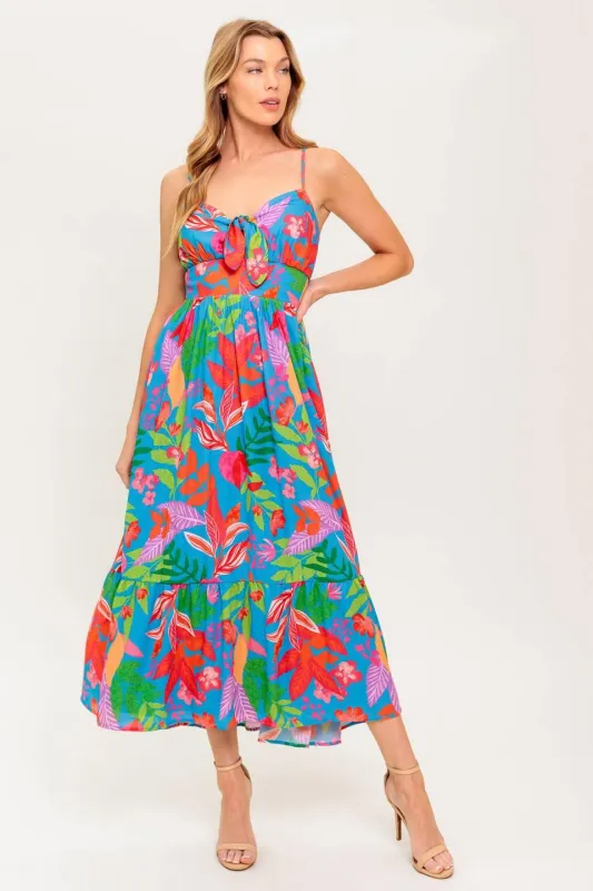 Slow Motion Love Woven Midi Dress made by Flying Tomato
