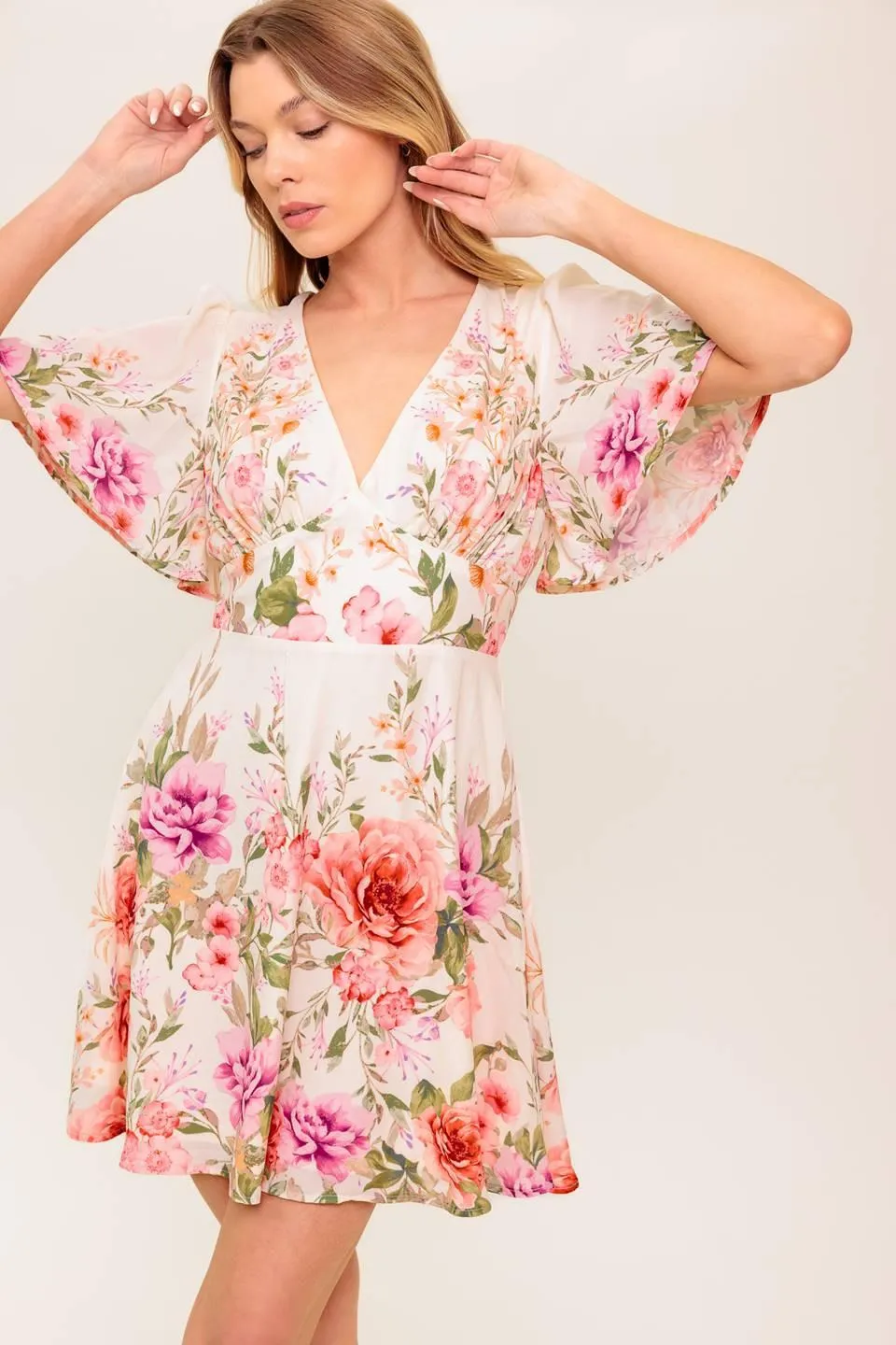 The World Awaits Light Pink Woven Mini Dress sold by Zulily product image thumbnail 4