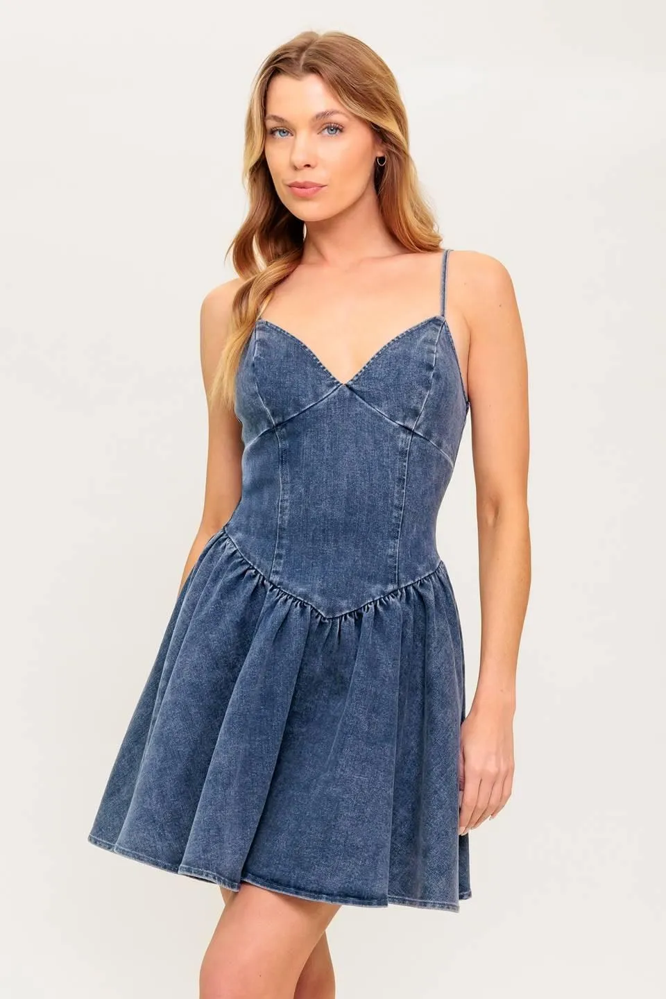 Forever Free Denim Mini Dress sold by Zulily