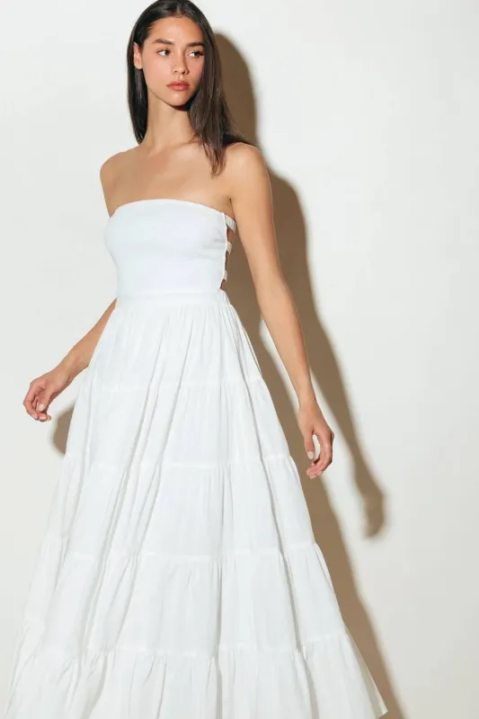 Neo Breeze White Midi Dress made by Flying Tomato