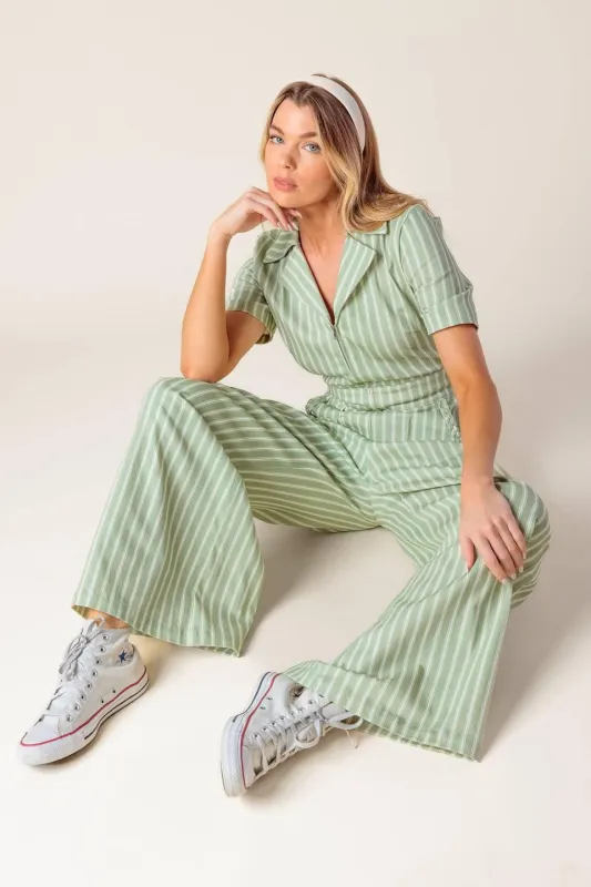 Count Me in Olive Woven Jumpsuit made by Flying Tomato