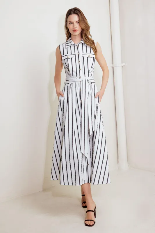 Hugs & Vanilla Clouds Woven Midi Dress made by Flying Tomato