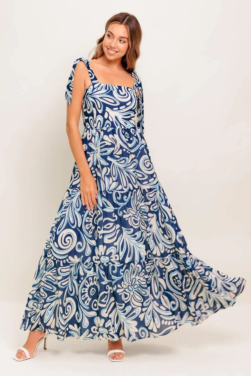 Island Serenade Navy Woven Maxi Dress sold by Zulily