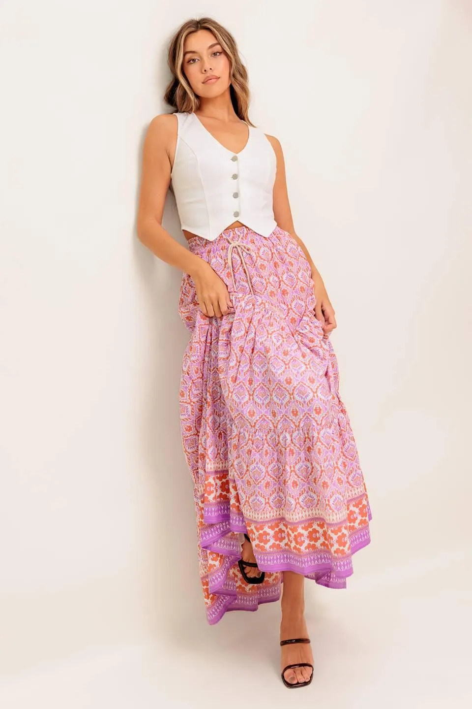 Whispering Lavender Woven Maxi Skirt sold by Zulily product image thumbnail 3
