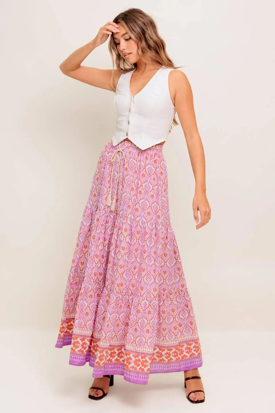 Whispering Lavender Woven Maxi Skirt sold by Zulily product image thumbnail 4