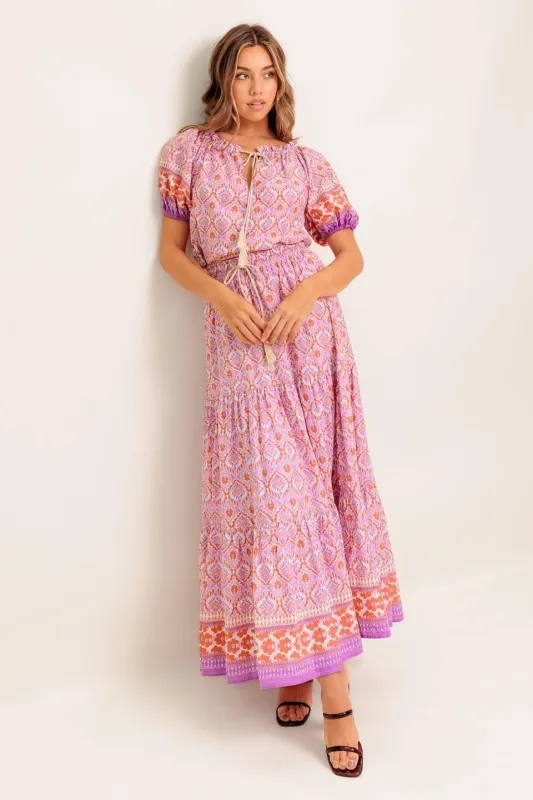 Whispering Lavender Woven Maxi Skirt made by Flying Tomato