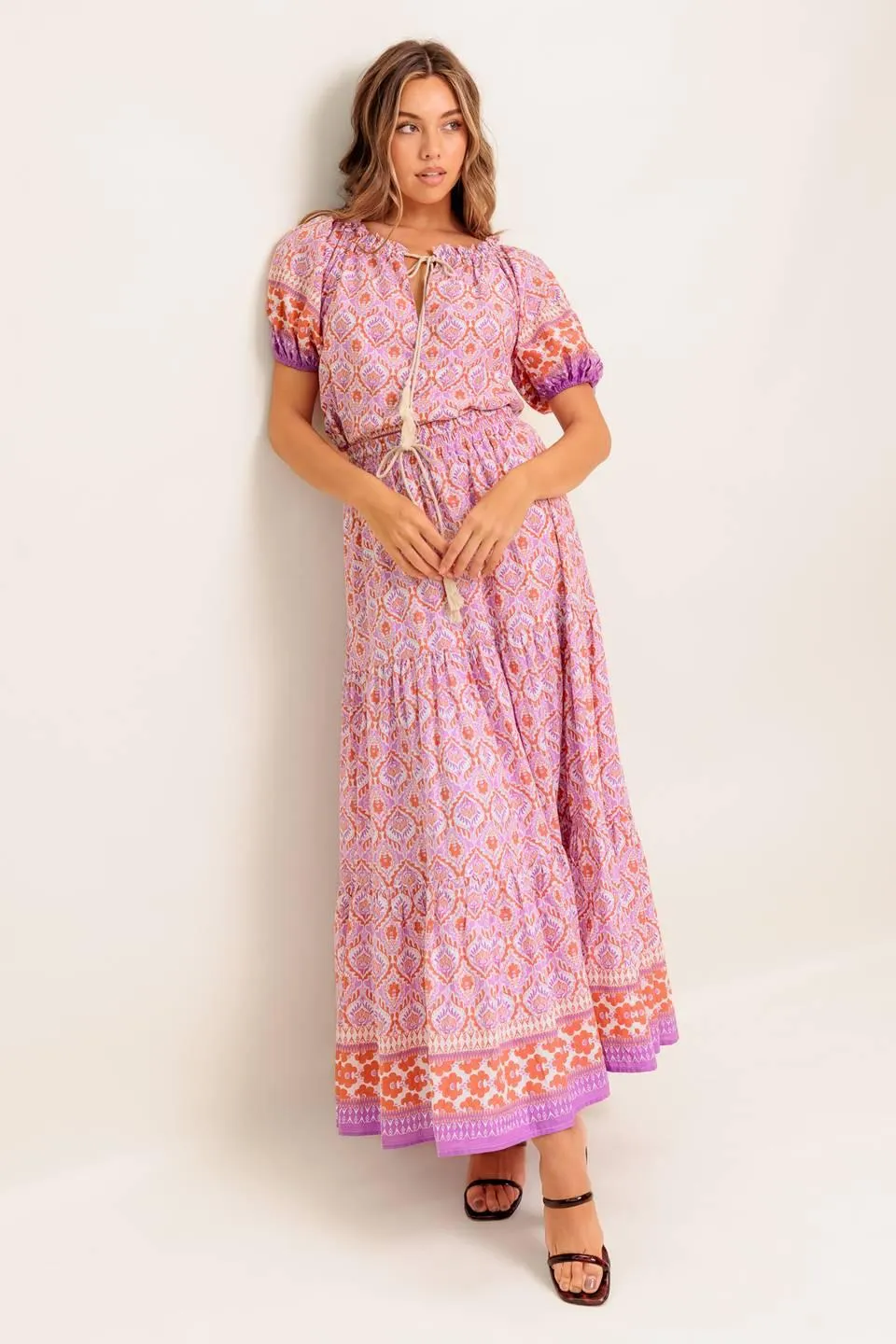 Whispering Lavender Woven Maxi Skirt sold by Zulily