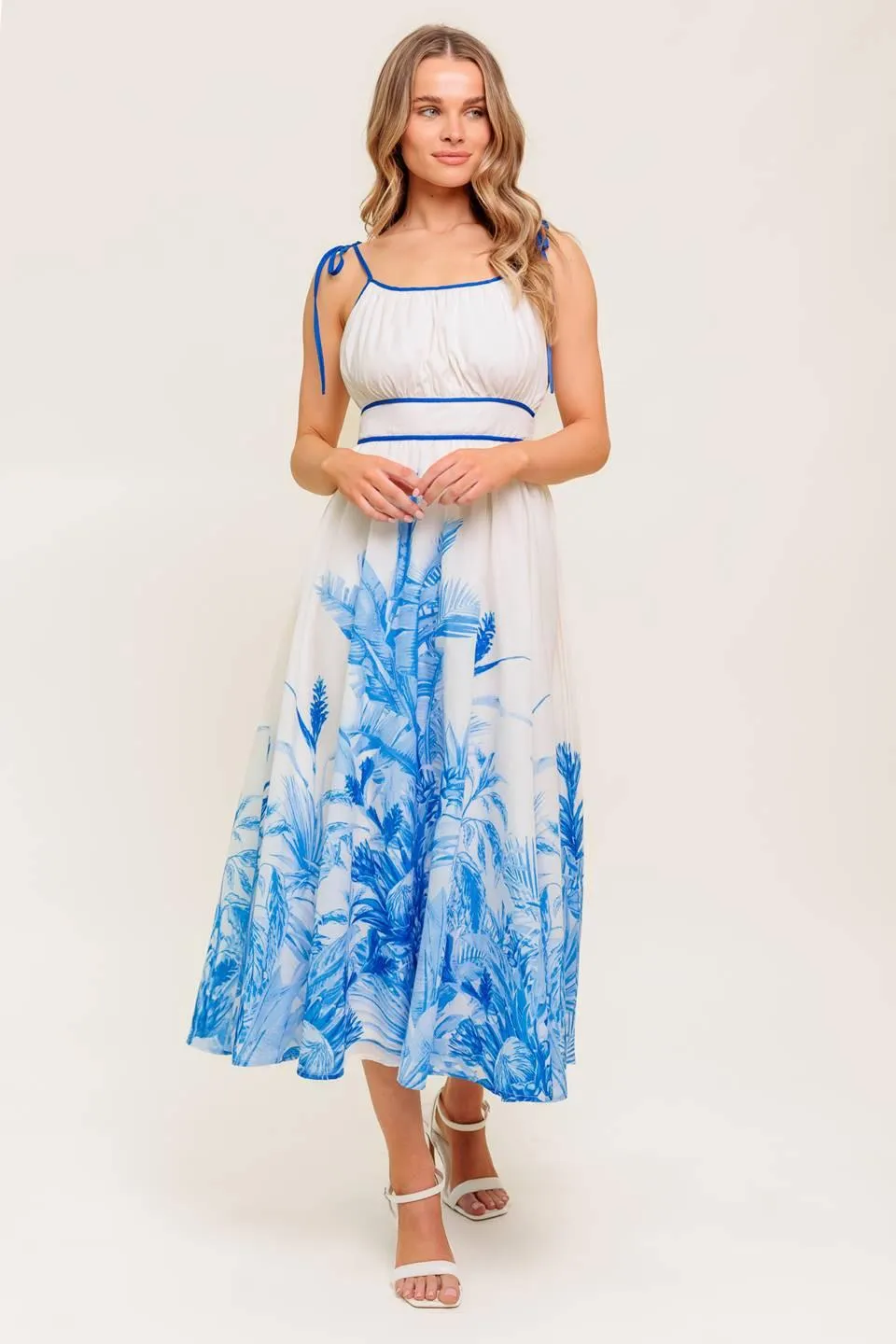 Garden Breeze Blue Woven Midi Dress sold by Zulily product image thumbnail 3