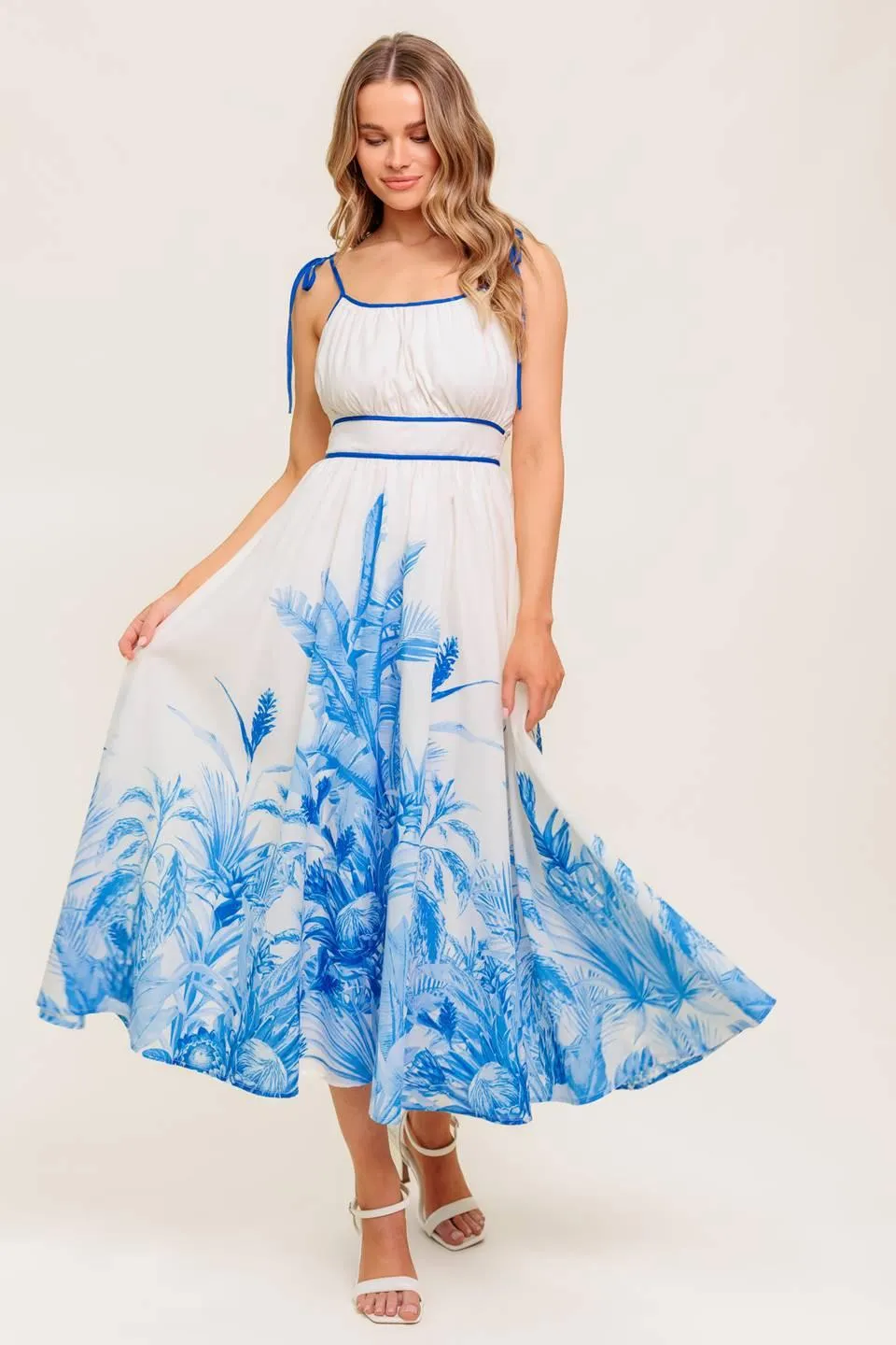 Garden Breeze Blue Woven Midi Dress sold by Zulily