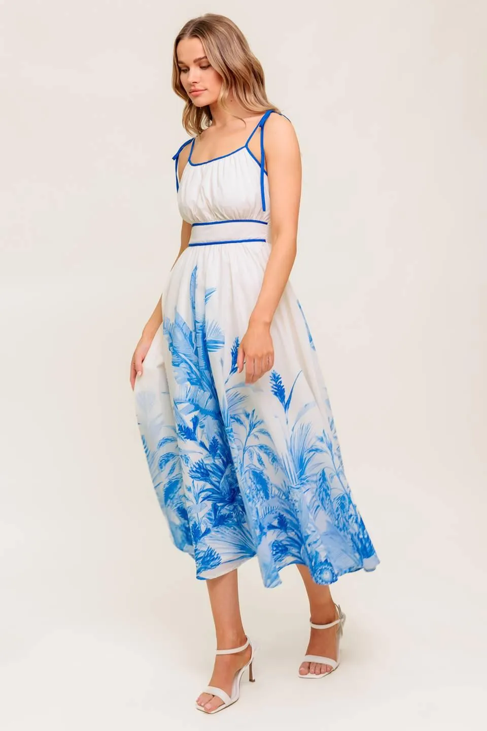 Garden Breeze Blue Woven Midi Dress sold by Zulily product image thumbnail 5