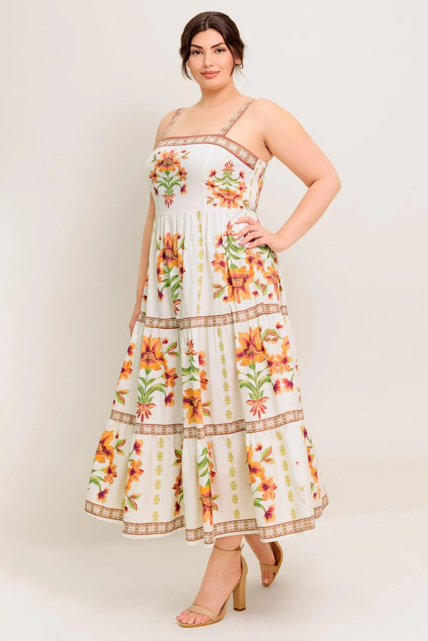Loveliest Muse Ivory Woven Midi Dress sold by Zulily product image thumbnail 3
