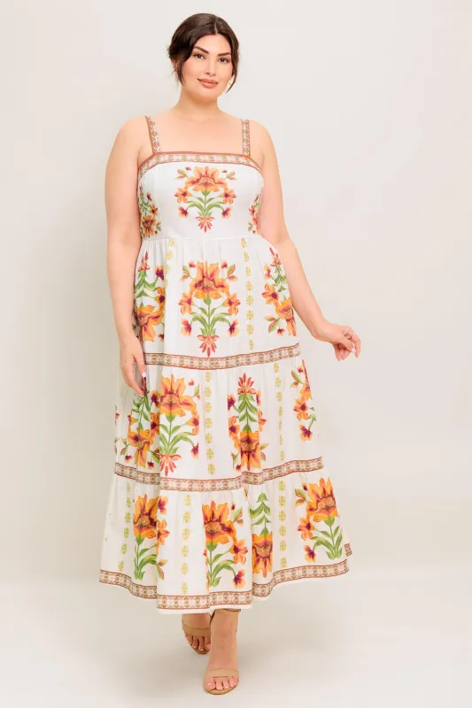 Loveliest Muse Ivory Woven Midi Dress made by Flying Tomato