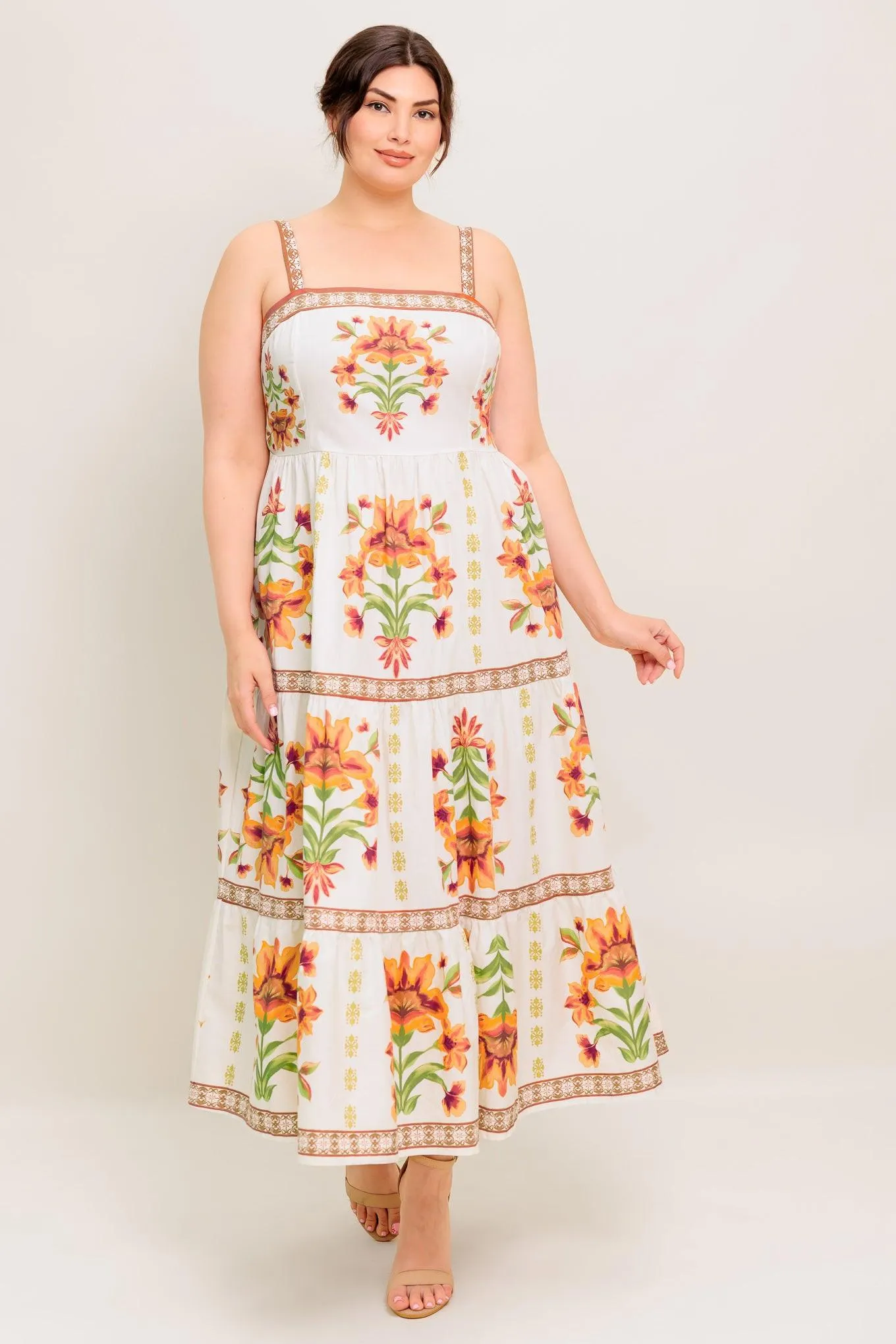 Loveliest Muse Ivory Woven Midi Dress sold by Zulily