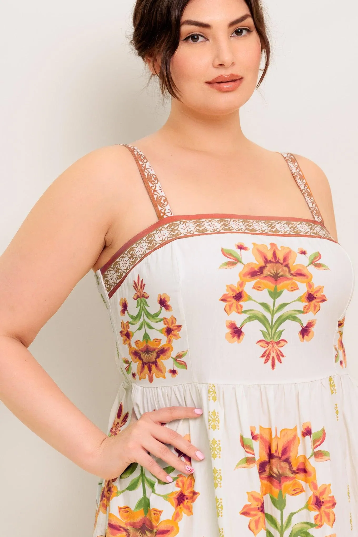 Loveliest Muse Ivory Woven Midi Dress sold by Zulily product image thumbnail 2