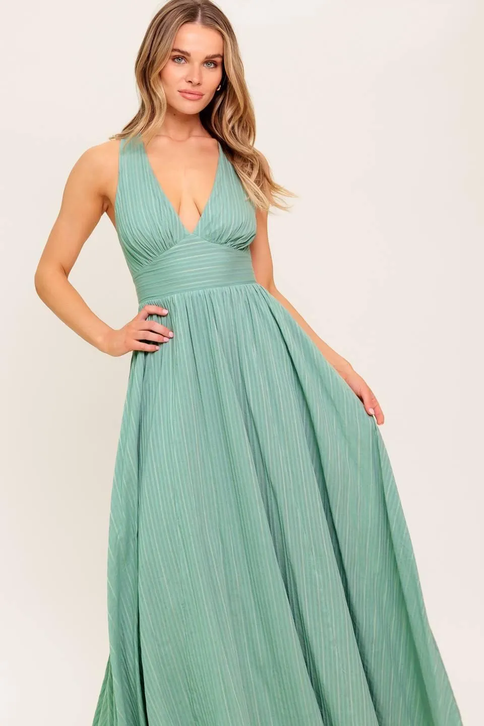 Sunshine on My Mind Sage Woven Maxi Dress sold by Zulily product image thumbnail 5