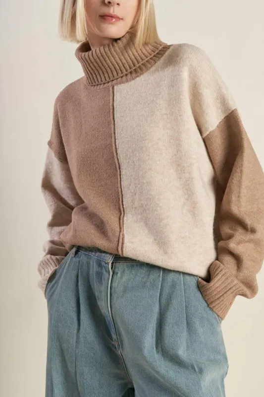 Mixed Emotions Colorblocked Sweater Top made by Flying Tomato