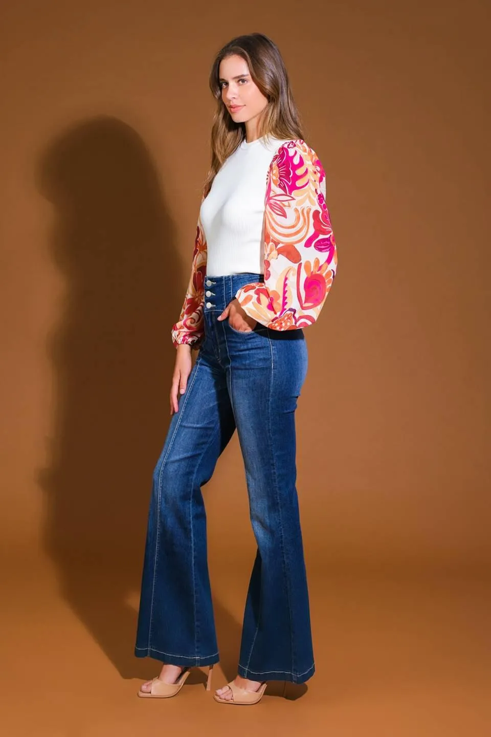 Majestic Flow Sweater Woven Top sold by Zulily product image thumbnail 4