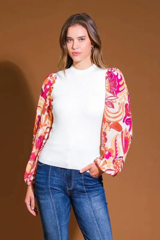 Majestic Flow Sweater Woven Top made by Flying Tomato