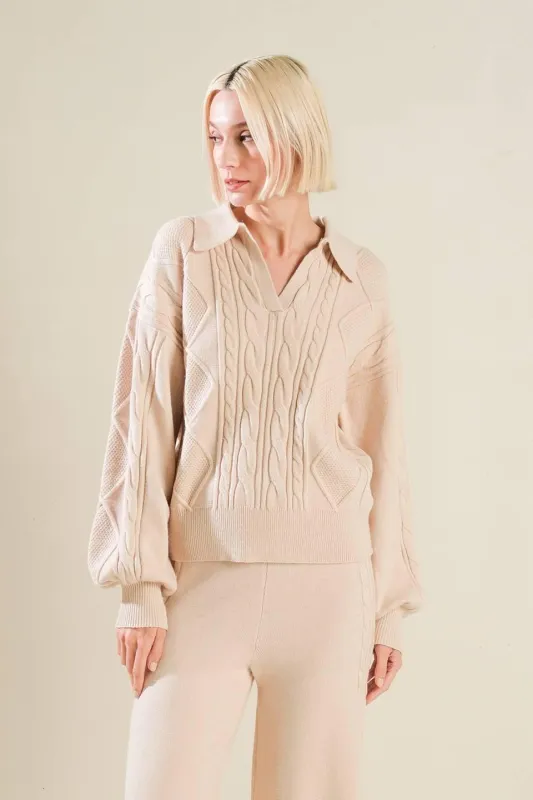 Hold Your Gaze Sweater Knit Top made by Flying Tomato