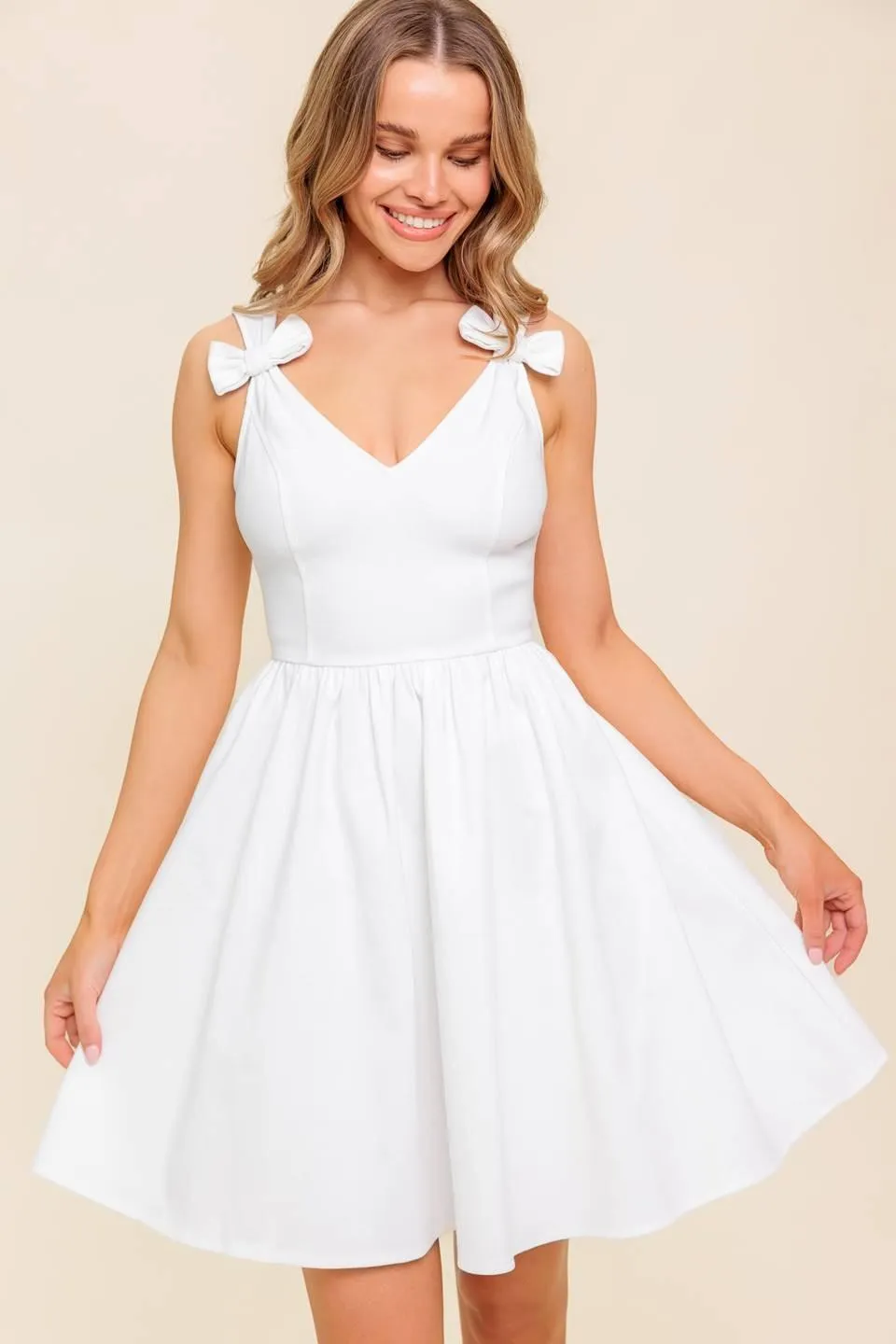 Lovable Spirit White Denim Woven Mini Dress sold by Zulily