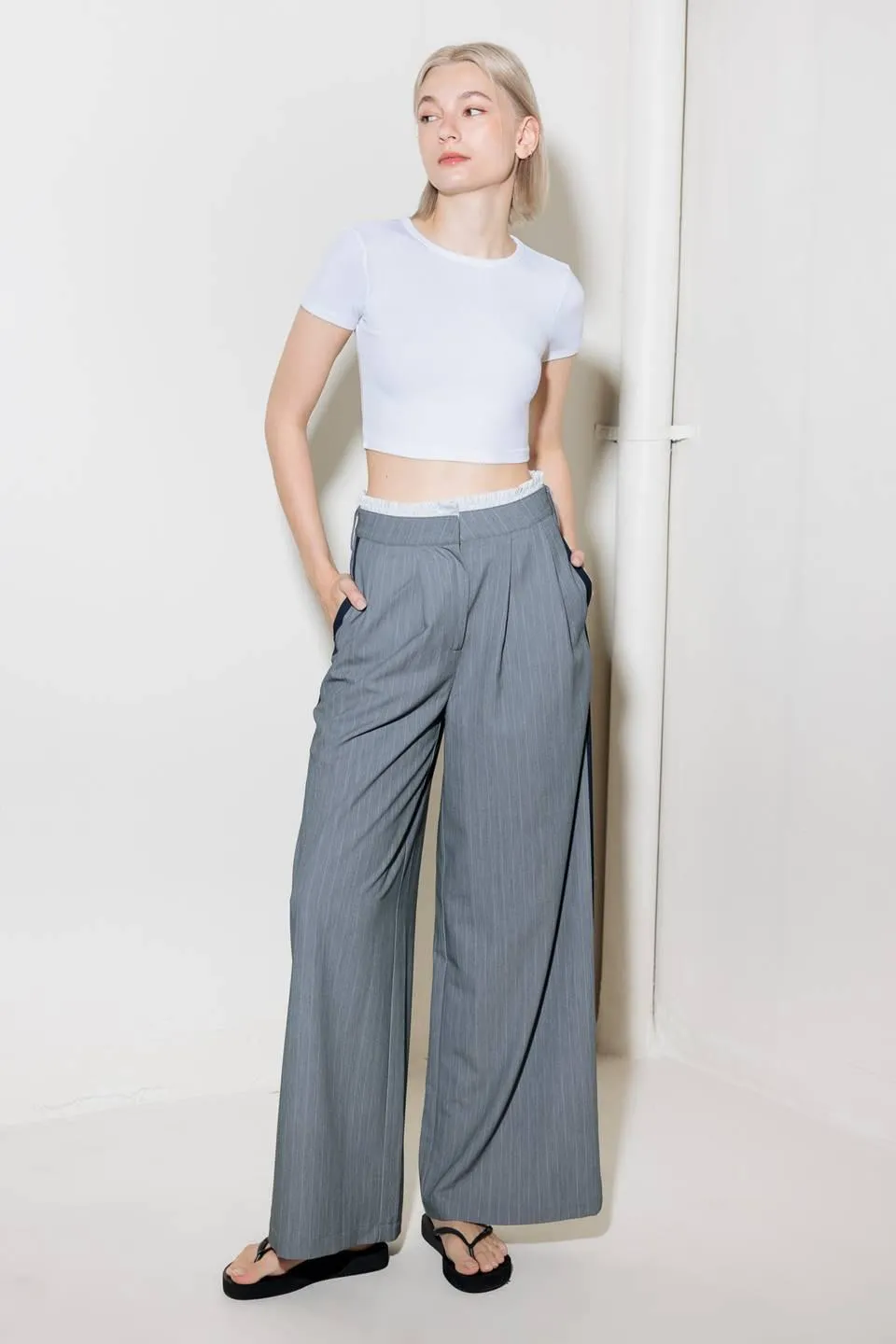 Smile Bright in Grey Woven Pants sold by Zulily