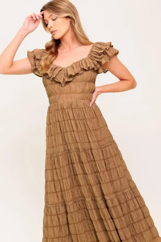 Natural Balance Woven Midi Dress made by Flying Tomato