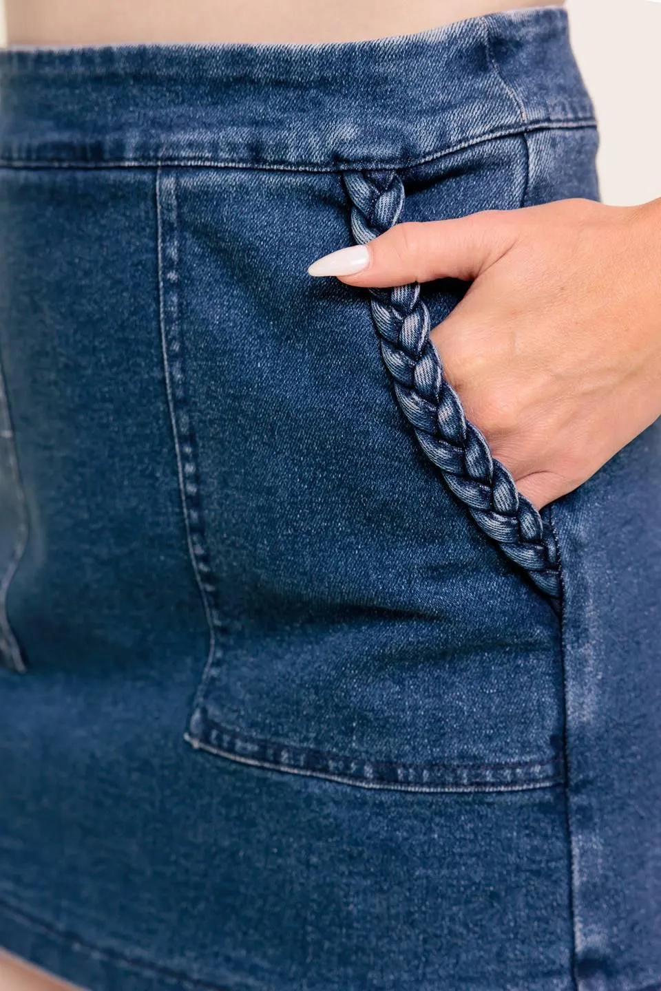 Moonlight Embrace Medium Indigo Denim Skort sold by Zulily product image thumbnail 2